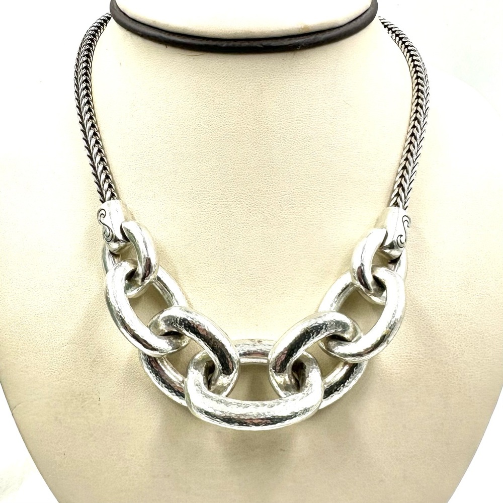 Brighton Mercer Silver Chunky Chain Link Necklace Retired